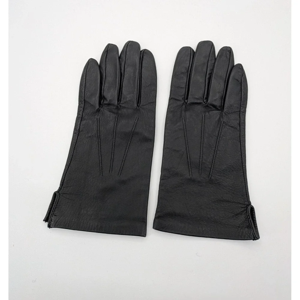 YISEVEN Leather Gloves Black Women's Size 7.5
